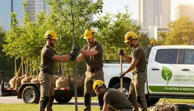 Arborists planting native trees in Boca Raton FL for professional landscape restoration services