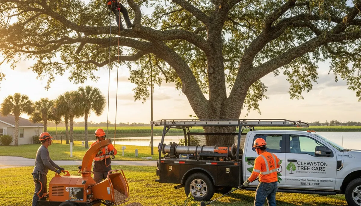 Professional tree removal service in Boca Raton FL safely cutting and clearing palm trees