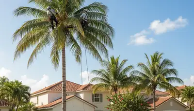 Professional tree removal service in Boca Raton FL safely clearing large oak trees