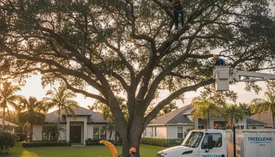 Professional tree removal service in Boca Raton FL safely cutting and clearing large trees