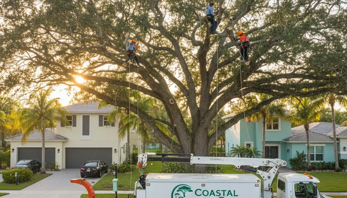 Professional tree removal service in Boca Raton FL safely clearing residential property trees