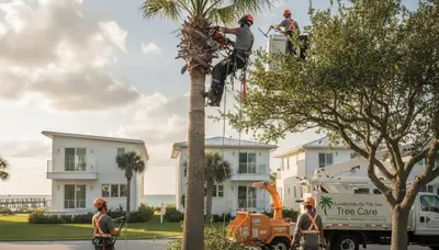 Professional tree removal service in Boca Raton FL safely cutting and clearing large trees