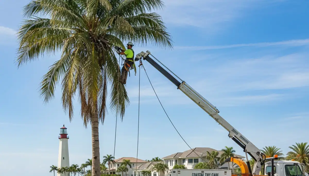 Professional tree removal service in Boca Raton FL safely cutting and clearing large trees