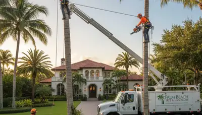 Professional tree removal service in Boca Raton FL safely cutting and clearing large trees