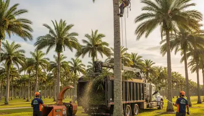 Professional tree removal service in Boca Raton FL safely cutting and clearing large trees